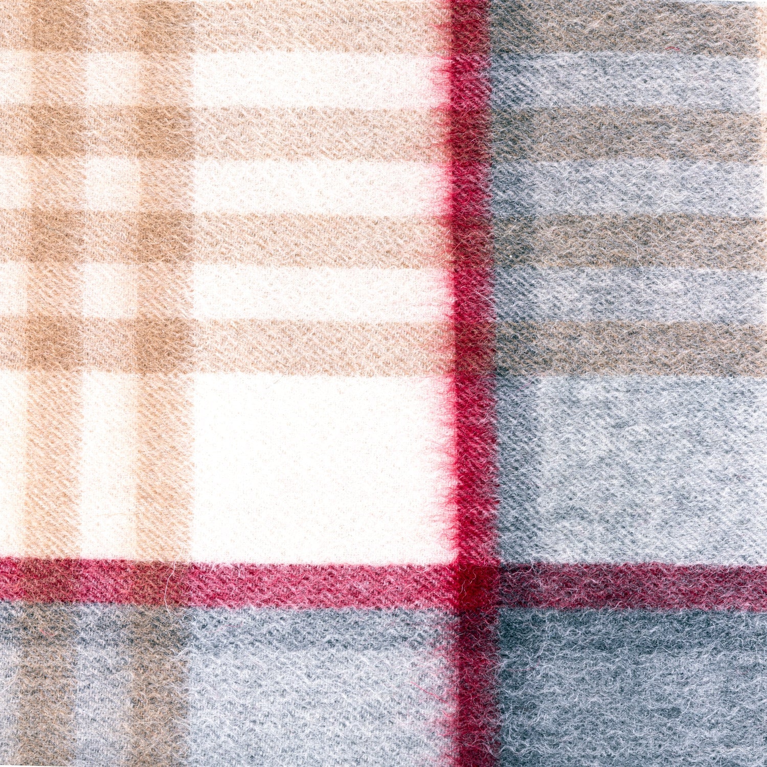Edinburgh 100% Lambswool Scarf Chequer Tartan Lt Camel/Grey (24539) - Heritage Of Scotland - CHEQUER TARTAN LT CAMEL/GREY (24539)