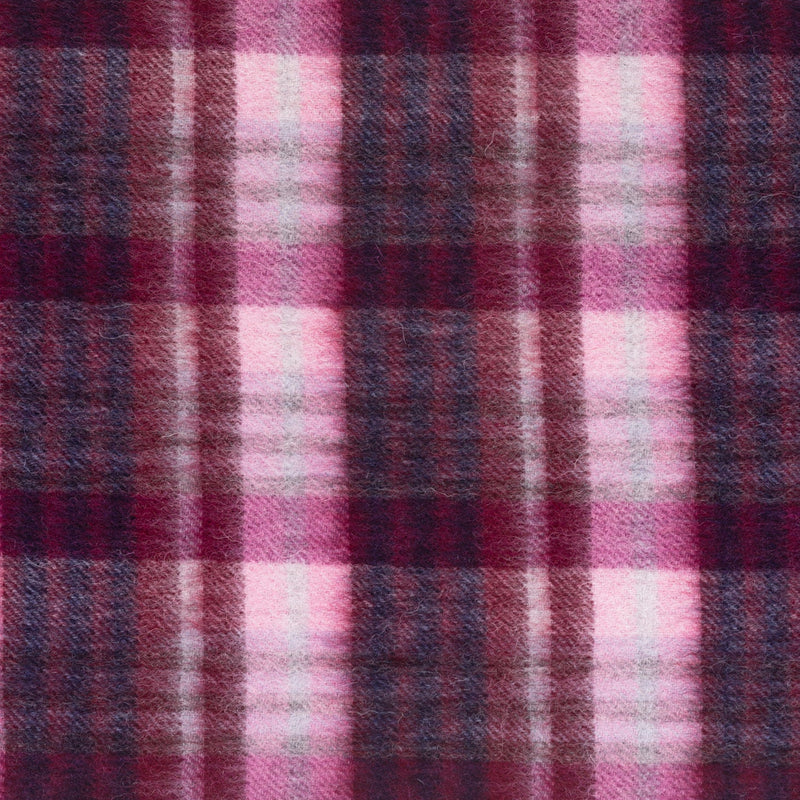 Edinburgh 100% Lambswool Scarf Cluster Gingham 27627 Astral/Berry - Heritage Of Scotland - CLUSTER GINGHAM 27627 ASTRAL/BERRY