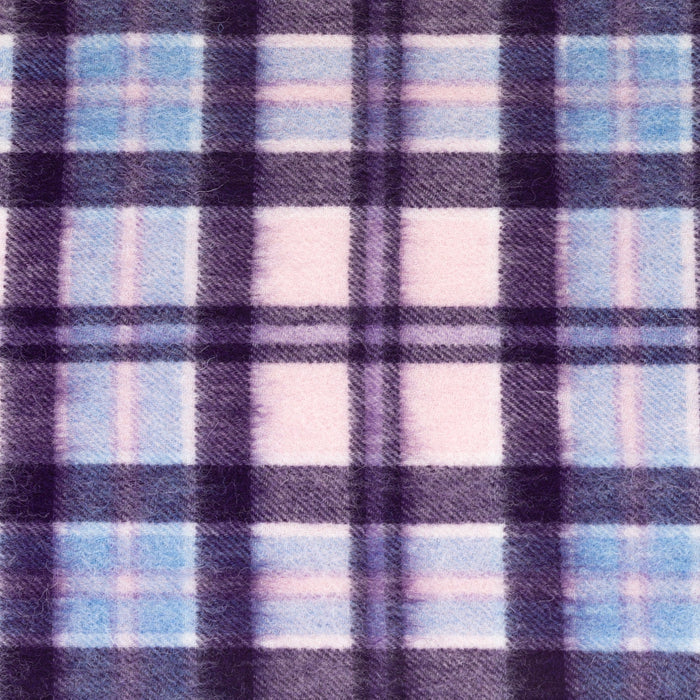 Edinburgh 100% Lambswool Scarf Compact Check Pink/Blue - Heritage Of Scotland - COMPACT CHECK PINK/BLUE