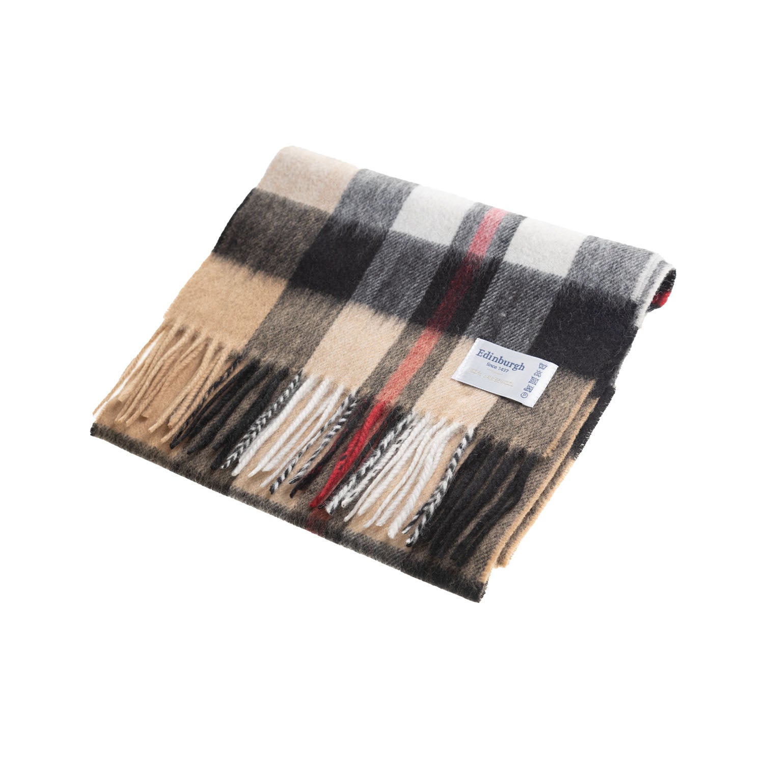 Edinburgh 100% Lambswool Scarf Exploded Thomson Camel - Heritage Of Scotland - EXPLODED THOMSON CAMEL