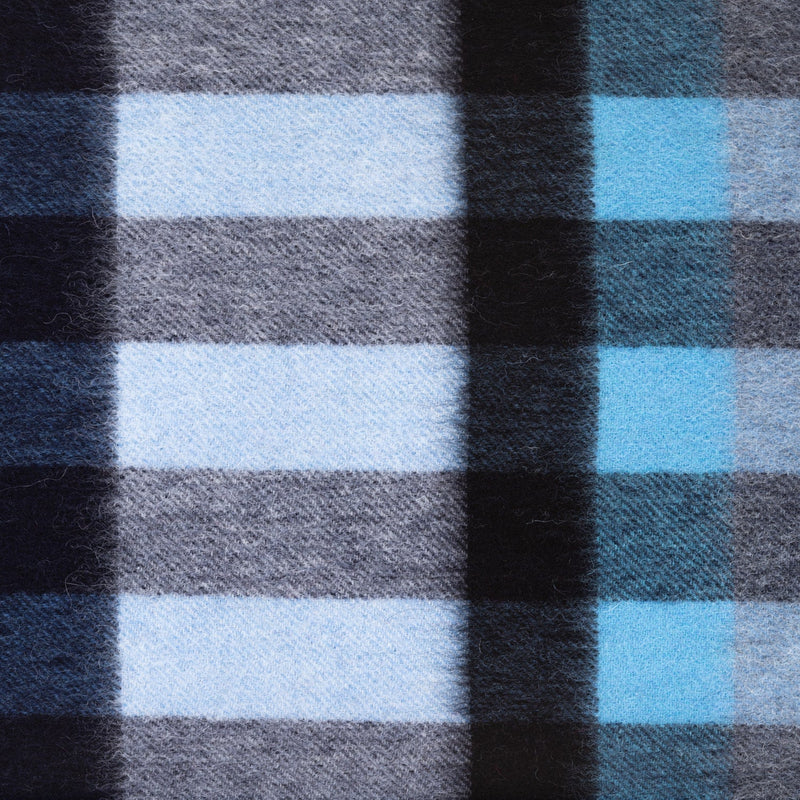 Edinburgh 100% Lambswool Scarf Giant Chequer Navy/Blue - Heritage Of Scotland - GIANT CHEQUER NAVY/BLUE