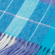 Edinburgh 100% Lambswool Scarf Heivon Check - Denim/Aqua/Lazuli - Heritage Of Scotland - HEIVON CHECK - DENIM/AQUA/LAZULI