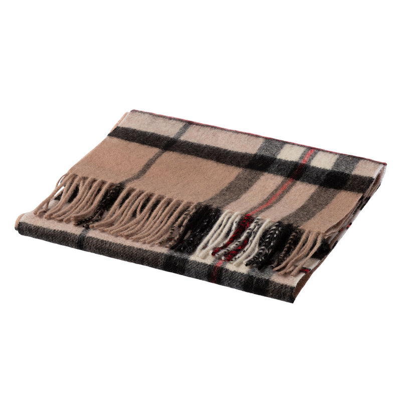 Edinburgh 100% Lambswool Scarf Large Off Centre Thomson Camel - Heritage Of Scotland - LARGE OFF CENTRE THOMSON CAMEL