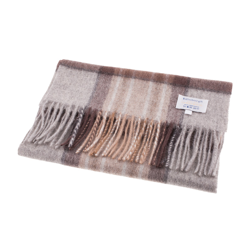 Edinburgh 100% Lambswool Scarf Mackellar Natural - Heritage Of Scotland - MACKELLAR NATURAL