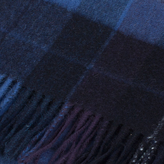 Edinburgh 100% Lambswool Scarf Mixed Check - Blue - Heritage Of Scotland - MIXED CHECK - BLUE