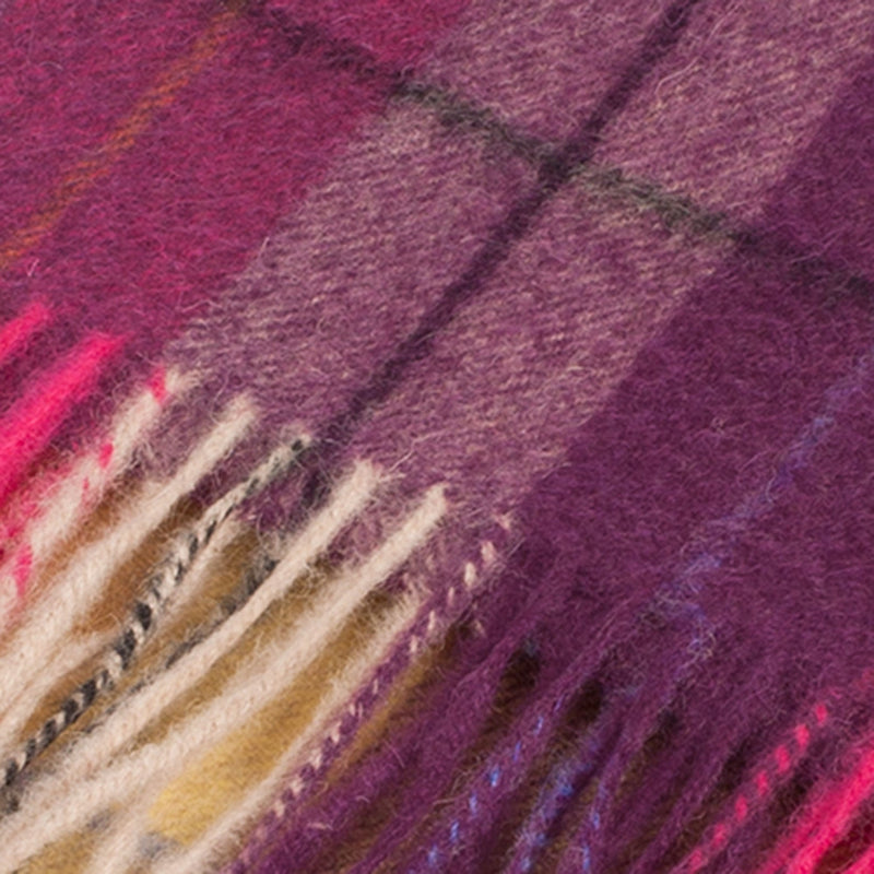 Edinburgh 100% Lambswool Scarf Multi Windowpane - Ginger/Plum - Heritage Of Scotland - MULTI WINDOWPANE - GINGER/PLUM