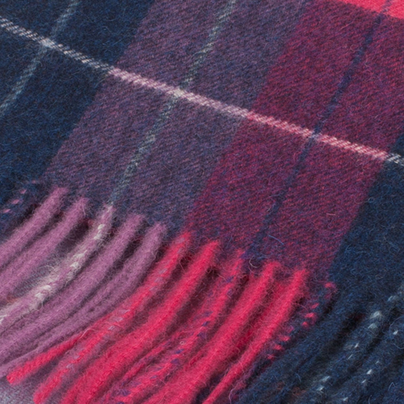 Edinburgh 100% Lambswool Scarf Multi Windowpane - Navy/Pink - Heritage Of Scotland - MULTI WINDOWPANE - NAVY/PINK