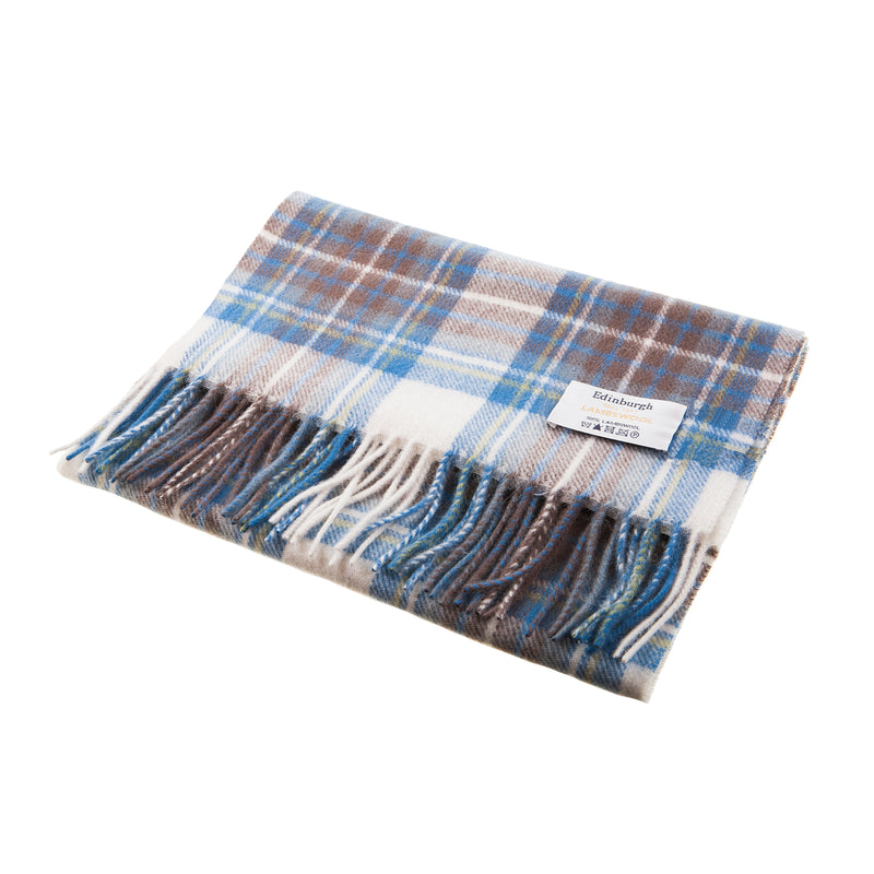 Edinburgh 100% Lambswool Scarf Stewart Muted Blue - Heritage Of Scotland - STEWART MUTED BLUE