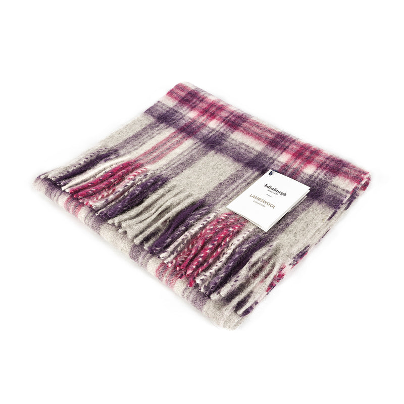 Edinburgh 100% Lambswool Scarf Stewart Purple - Heritage Of Scotland - STEWART PURPLE