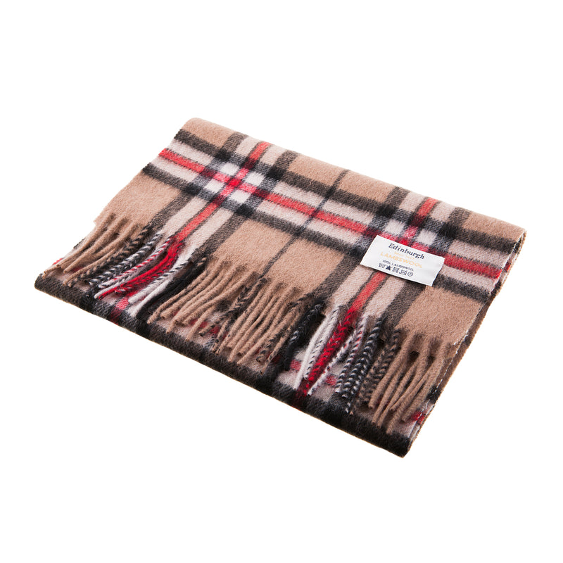 Edinburgh 100% Lambswool Scarf Thomson Camel - Heritage Of Scotland - THOMSON CAMEL