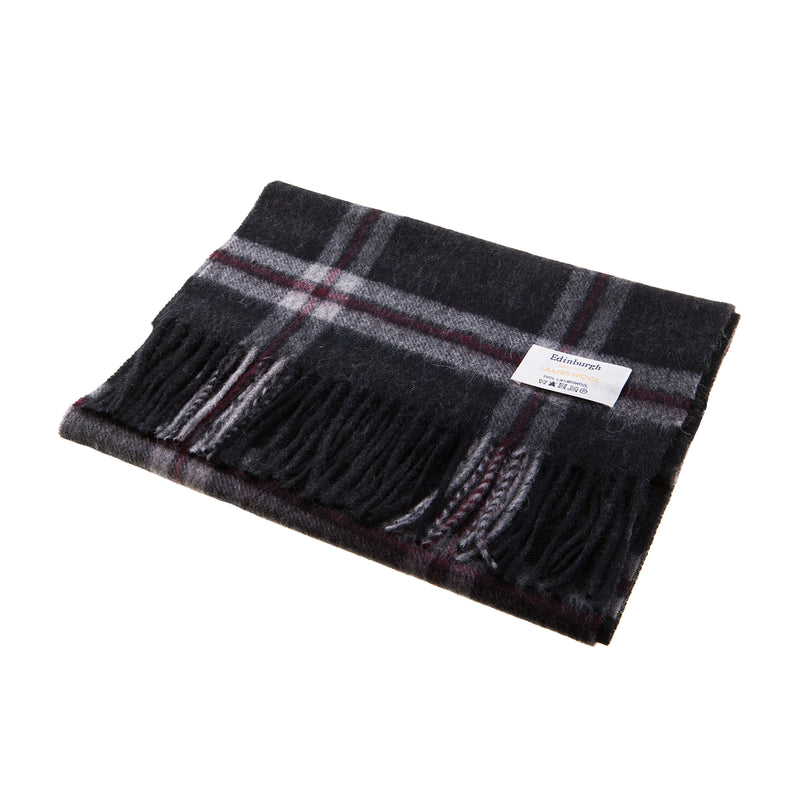 Edinburgh 100% Lambswool Scarf Thomson Charcoal - Heritage Of Scotland - THOMSON CHARCOAL