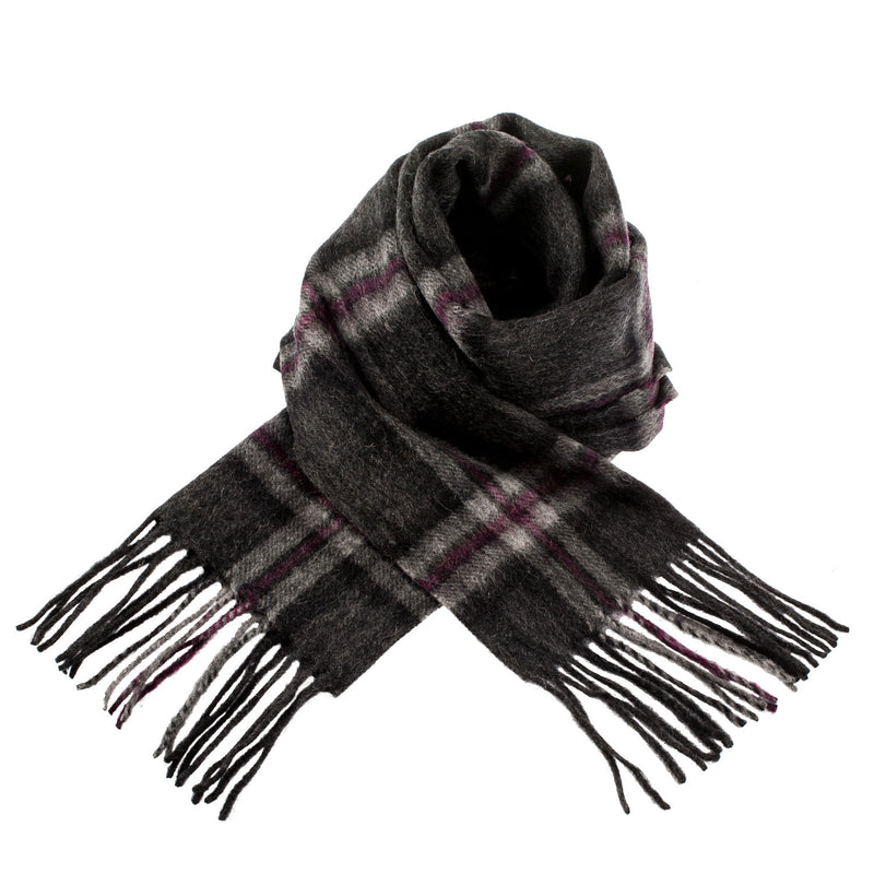 Edinburgh 100% Lambswool Scarf Thomson Charcoal - Heritage Of Scotland - THOMSON CHARCOAL