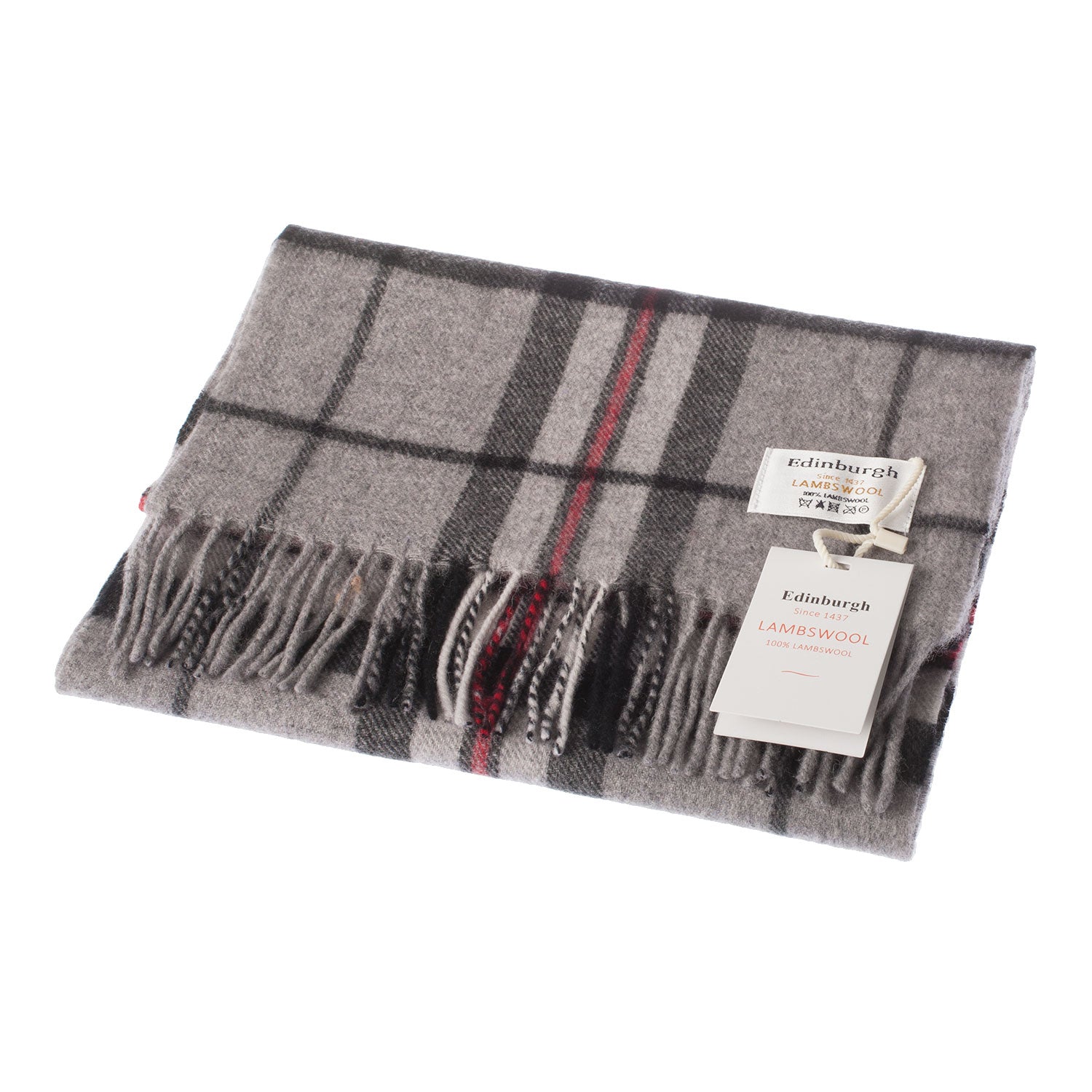 Edinburgh 100% Lambswool Scarf Thomson Grey - Heritage Of Scotland - THOMSON GREY