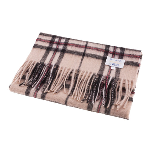 Edinburgh 100% Lambswool Scarf Thomson Light Beige - Heritage Of Scotland - THOMSON LIGHT BEIGE