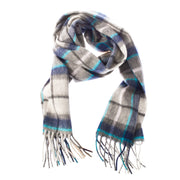 Edinburgh 100% Lambswool Scarf Tweed Tartan Dover/Grey Check - Heritage Of Scotland - TWEED TARTAN DOVER/GREY CHECK