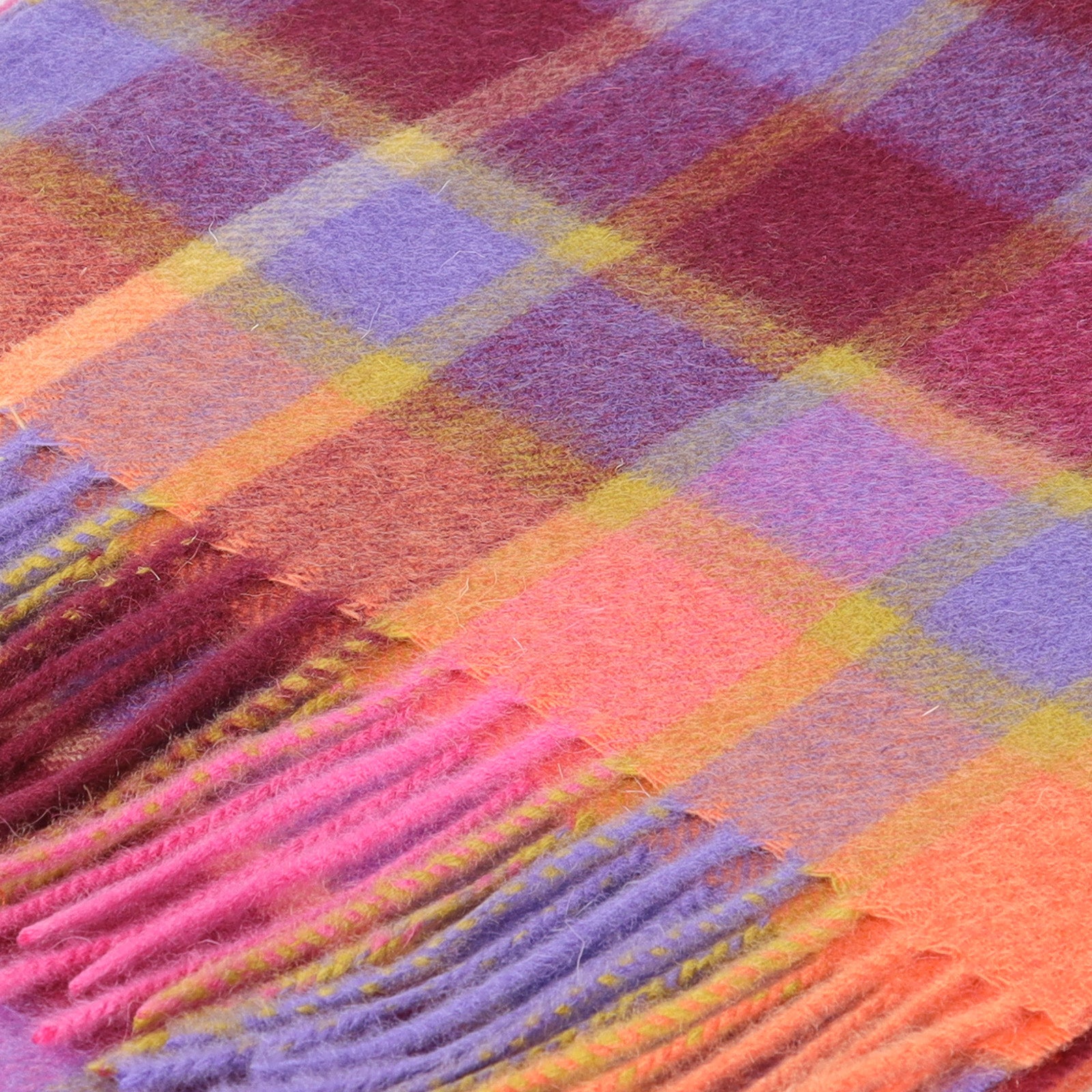 Edinburgh 100% Lambswool Tartan Scarf Artillery Check Orange - Heritage Of Scotland - ARTILLERY CHECK ORANGE