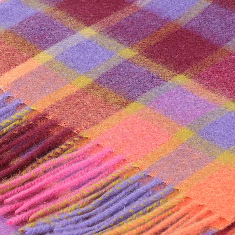 Edinburgh 100% Lambswool Tartan Scarf Artillery Check Orange - Heritage Of Scotland - ARTILLERY CHECK ORANGE