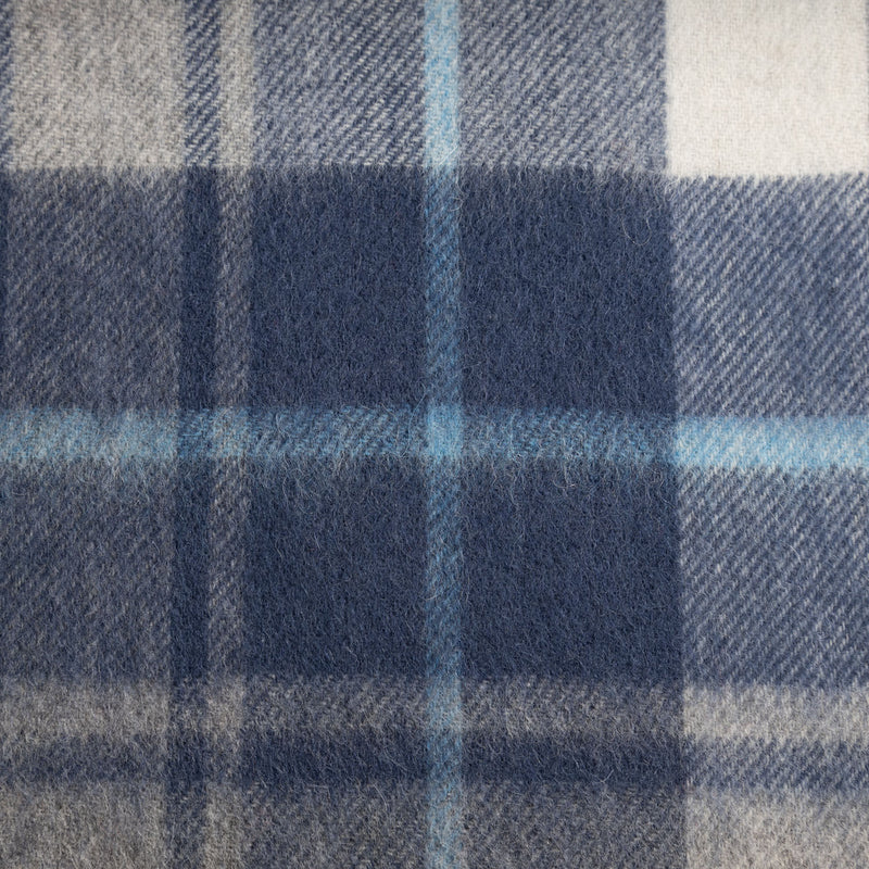 Edinburgh 100% Lambswool Tartan Scarf Mill Check Navy - Heritage Of Scotland - MILL CHECK NAVY