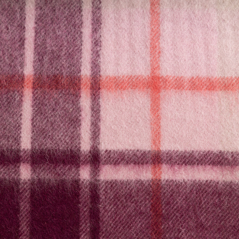 Edinburgh 100% Lambswool Tartan Scarf Mill Check Pink - Heritage Of Scotland - MILL CHECK PINK