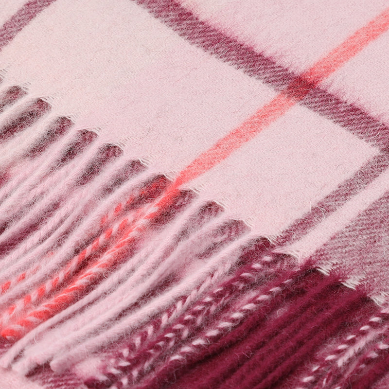 Edinburgh 100% Lambswool Tartan Scarf Mill Check Pink - Heritage Of Scotland - MILL CHECK PINK