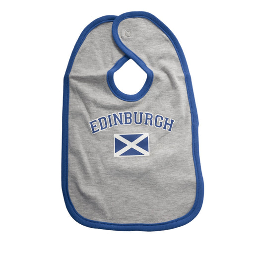 Edinburgh Baby Bib - Heritage Of Scotland - GREY MARL/BLUE