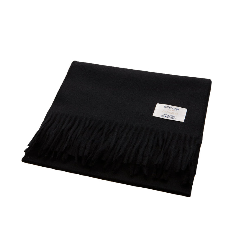 Edinburgh Cashmere Scarf Black - Heritage Of Scotland - BLACK