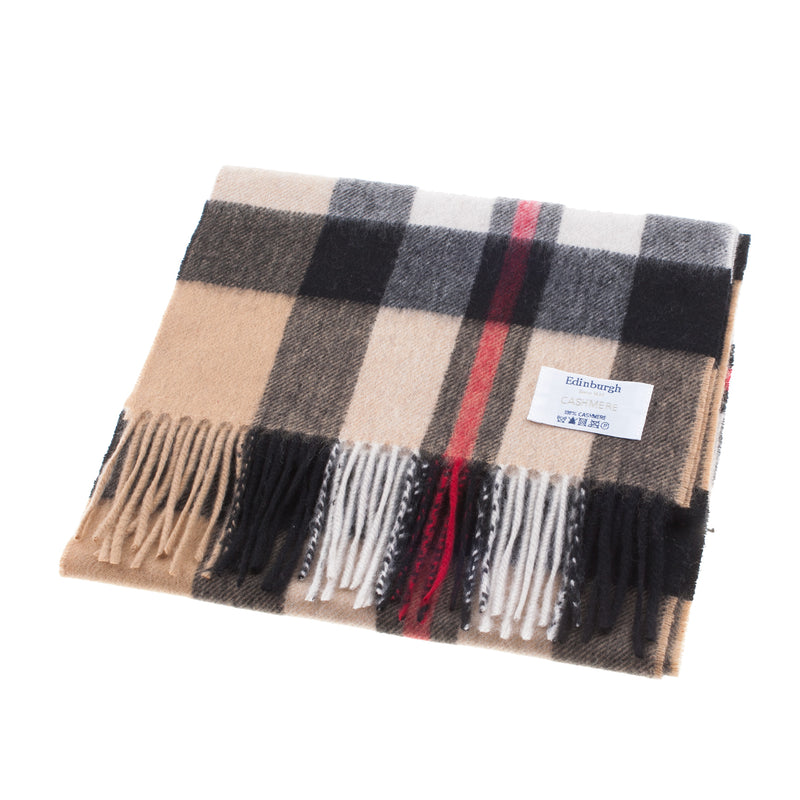 Edinburgh Cashmere Scarf Exploded Thomson Camel - Heritage Of Scotland - EXPLODED THOMSON CAMEL