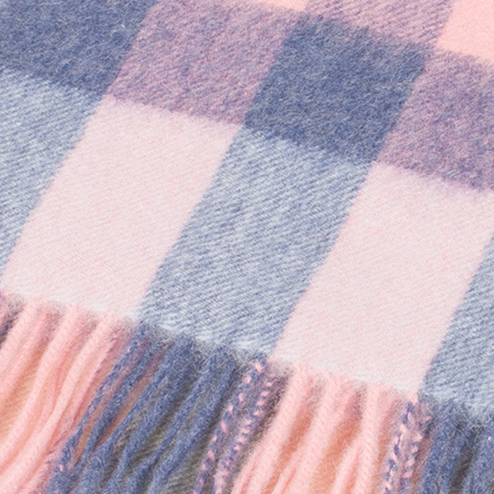 Edinburgh Cashmere Scarf Giant Chequer - Summer/Lilac/Pink - Heritage Of Scotland - GIANT CHEQUER - SUMMER/LILAC/PINK
