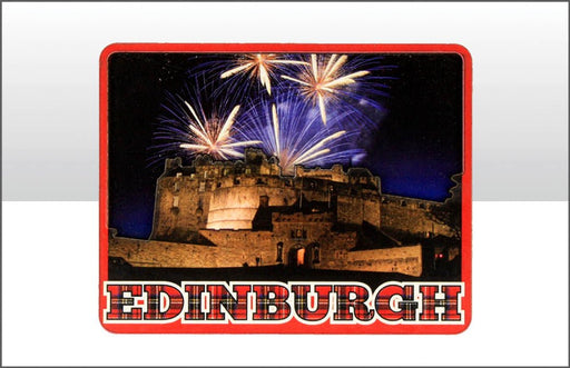 Edinburgh Castle Night Wood Magnet - Heritage Of Scotland - N/A
