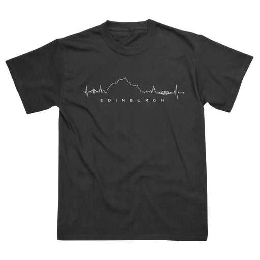 Edinburgh Heartbeat T-Shirt - Heritage Of Scotland - BLACK