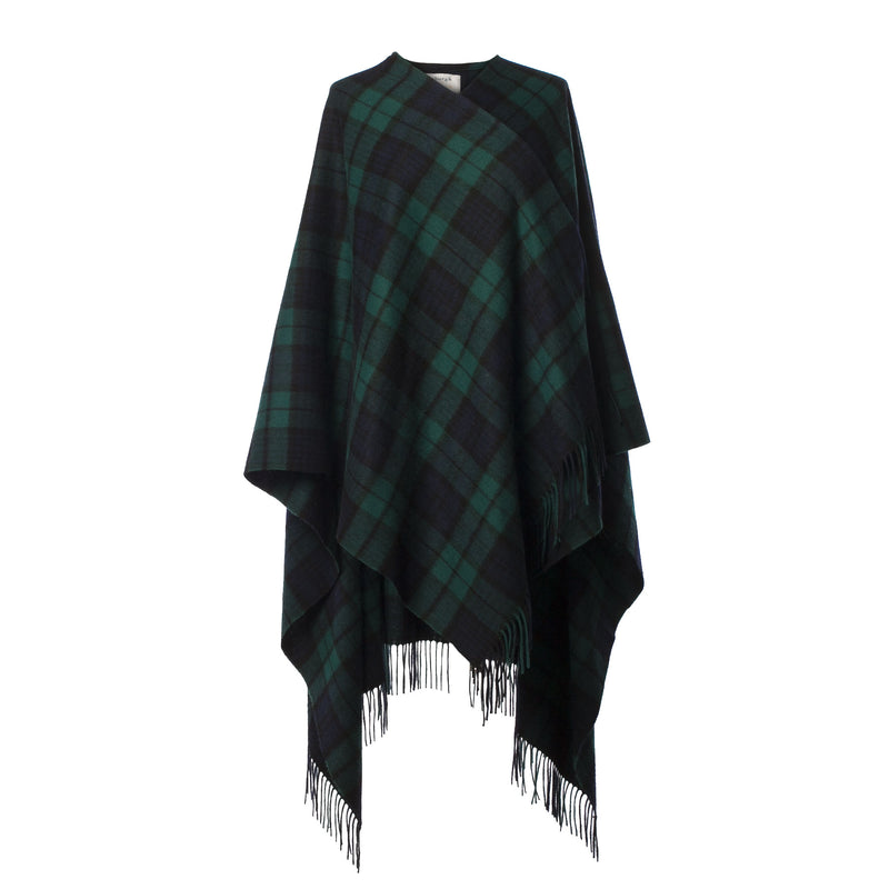 Edinburgh Lambswool Long Tartan Cape Black Watch - Heritage Of Scotland - BLACK WATCH
