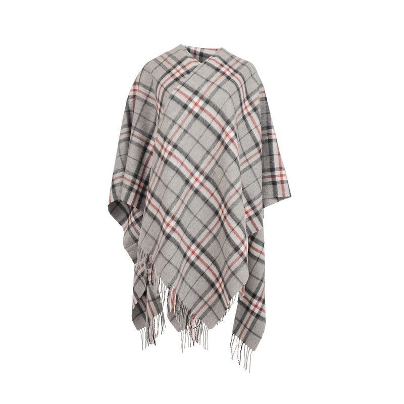 Edinburgh Lambswool Long Tartan Cape Thomson Grey - Heritage Of Scotland - THOMSON GREY
