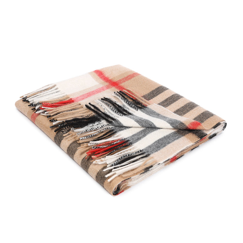 Edinburgh Lambswool Stole Chequer Camel & Grey - Heritage Of Scotland - CHEQUER CAMEL & GREY