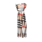 Edinburgh Lambswool Stole Chequer Camel & Grey - Heritage Of Scotland - CHEQUER CAMEL & GREY