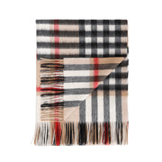 Edinburgh Lambswool Stole Chequer Camel & Grey - Heritage Of Scotland - CHEQUER CAMEL & GREY