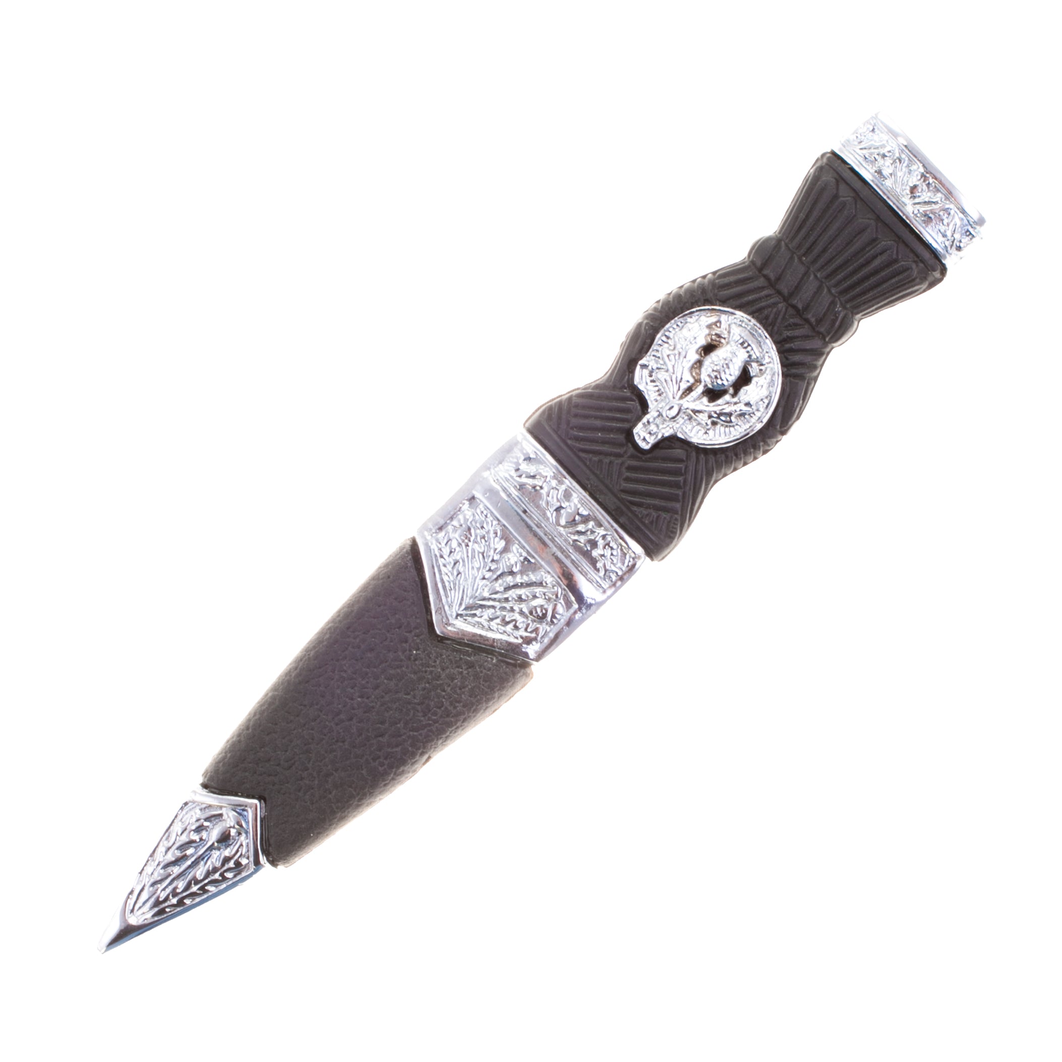 Gents Thistle Crest Imitation Sgian Dubh Chrome - Heritage Of Scotland - CHROME
