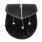 Half Dress Studded Pin And Chain Sporran Rabbit Fur - Heritage Of Scotland - RABBIT FUR (BLACK)