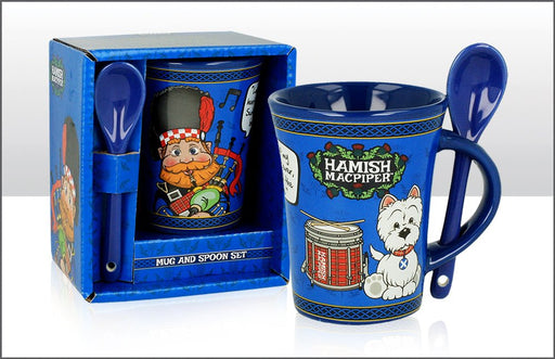 Hamish Macpiper Large Mug & Spoon Set - Heritage Of Scotland - NA