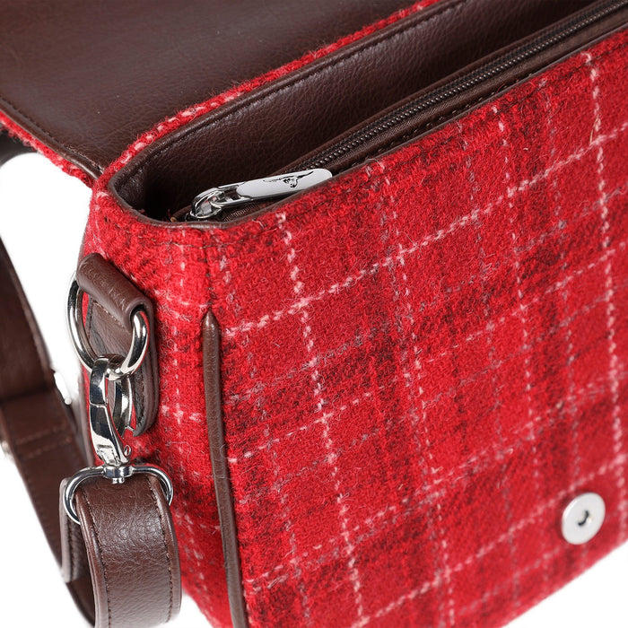 Harris Tweed Ladies Shoulder Bag - Beauly Red Check - Heritage Of Scotland - RED CHECK