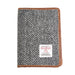 Harris Tweed Leather Passport Cover Black & White Herringbone / Tan - Heritage Of Scotland - BLACK & WHITE HERRINGBONE / TAN