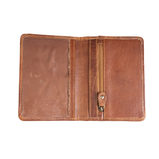 Harris Tweed Leather Passport Cover Blue Check / Tan - Heritage Of Scotland - BLUE CHECK / TAN
