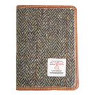 Harris Tweed Leather Passport Cover Brown Herringbone / Tan - Heritage Of Scotland - BROWN HERRINGBONE / TAN