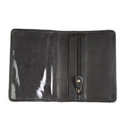 Harris Tweed Leather Passport Cover Tan & Brown Herringbone / Black - Heritage Of Scotland - TAN & BROWN HERRINGBONE / BLACK