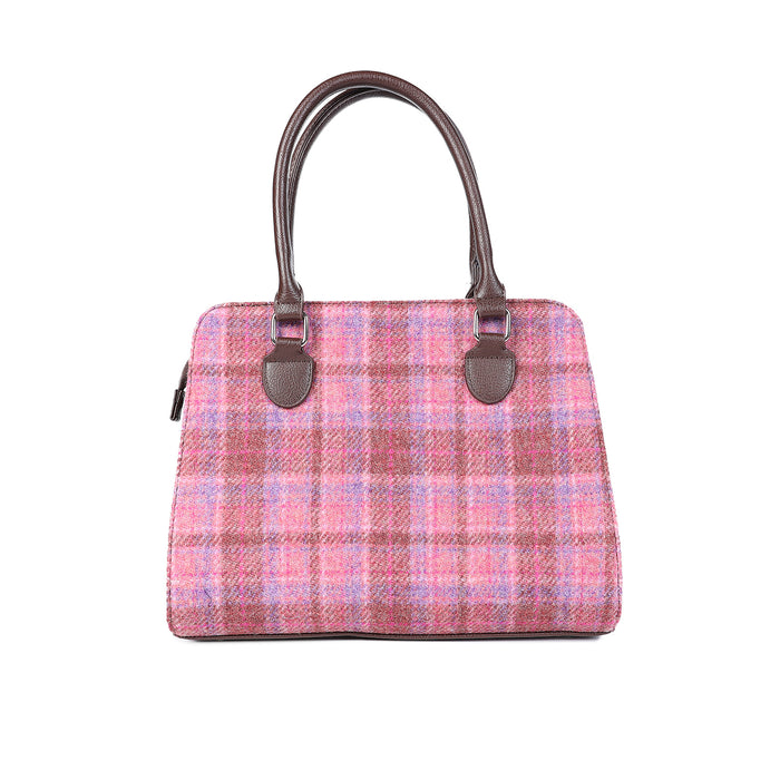 Harris Tweed Midi Tote Bag Findhorn Pink Check - Heritage Of Scotland - PINK CHECK