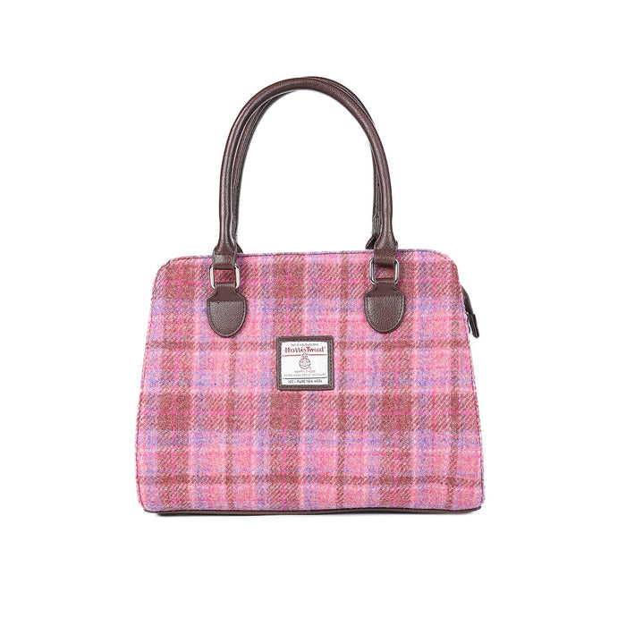 Harris Tweed Midi Tote Bag Findhorn Pink Check - Heritage Of Scotland - PINK CHECK