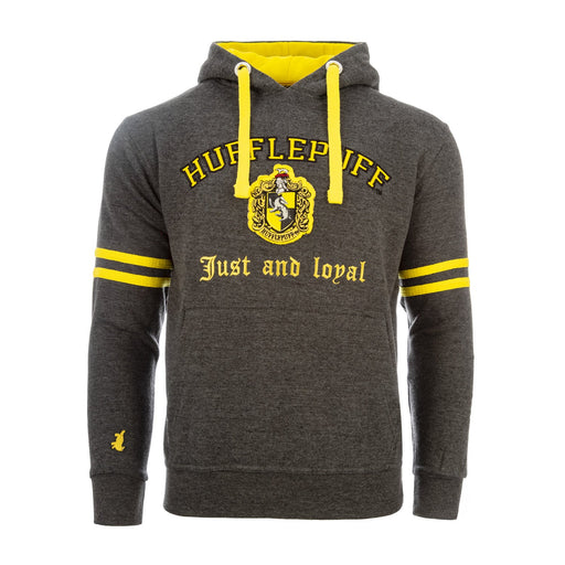 Harry Potter - Hoodie - Hufflepuff Crest Charcoal/Yellow - Heritage Of Scotland - CHARCOAL/YELLOW
