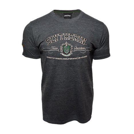 Harry Potter - T-Shirt - Slytherin Quidditch Team Grey/Green - Heritage Of Scotland - GREY/GREEN