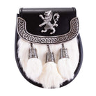 H/D Lion Rampant Plate Sporran Rabbit Fur - Heritage Of Scotland - RABBIT FUR (WHITE)