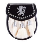 H/D Lion Rampant Studs Sporran Rabbit Fur - Heritage Of Scotland - RABBIT FUR (WHITE)