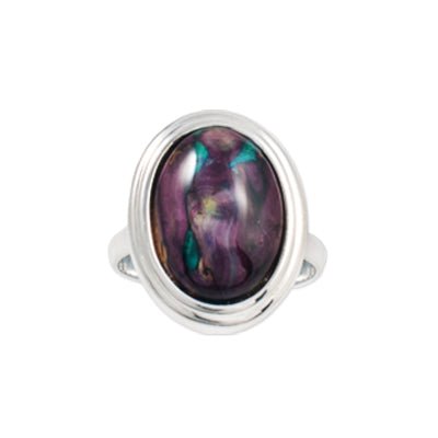 Heathergem Silver Plated Oval Ring - Heritage Of Scotland - NA
